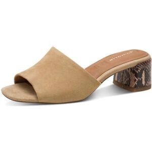 Tamaris Women's leather mule with block heel beige 6.5 UK Tamaris Women's leather mule with block heel beige 6.5 UK