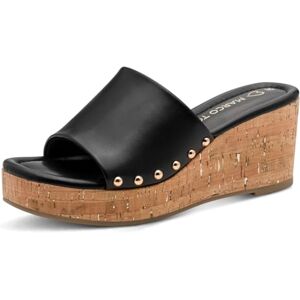 MARCO TOZZI Women Wedge Sandal Soft Feel Me Footbed Soft Lining Modern, Black (Black), 4.5 UK MARCO TOZZI Women Wedge Sandal Soft Feel Me Footbed Soft Lining Modern, Black (Black), 4.5 UK