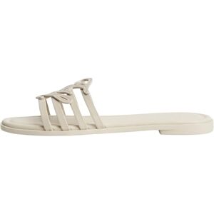Tommy Hilfiger Women Th Script Flat Mule Lth FW0FW09368 Flat Sandals, BEIGE, 5 Tommy Hilfiger Women Th Script Flat Mule Lth FW0FW09368 Flat Sandals, BEIGE, 5