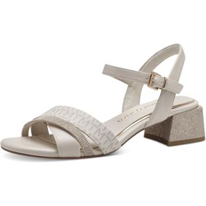 MARCO TOZZI Women's 2-28324-42 Heeled Sandal, CREAM COMB, 4 MARCO TOZZI Women's 2-28324-42 Heeled Sandal, CREAM COMB, 4