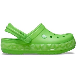 Crocs Unisex Kids Clog, Crocband Geometric Glow Band Clog T, Green Slime, 4 UK Child Crocs Unisex Kids Clog, Crocband Geometric Glow Band Clog T, Green Slime, 4 UK Child