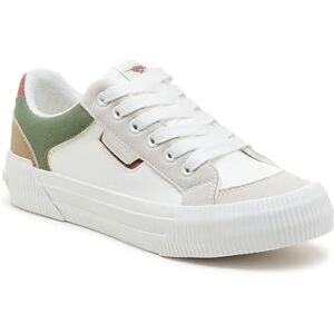 Rocket Dog Womens Cheery Block Sneaker, White Olive, 3 UK Rocket Dog Womens Cheery Block Sneaker, White Olive, 3 UK