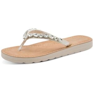 Tamaris Women's toe-post mule flat beige 7.5 UK Tamaris Women's toe-post mule flat beige 7.5 UK