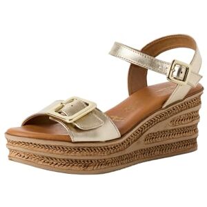 Tamaris Women's Wedge Heel Sandals, Light Gold Met, 6 UK Tamaris Women's Wedge Heel Sandals, Light Gold Met, 6 UK