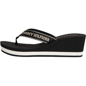 Tommy Hilfiger Women’s Wedge Heel Flip Flops, Black (Black), 6.5 Tommy Hilfiger Women’s Wedge Heel Flip Flops, Black (Black), 6.5