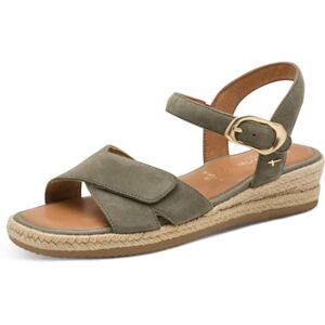 Tamaris Comfort Women's Wedge/Plat Sand MultiAdjustable Wedge Sandal, Sage Suede, 39 EU Tamaris Comfort Women's Wedge/Plat Sand MultiAdjustable Wedge Sandal, Sage Suede, 39 EU