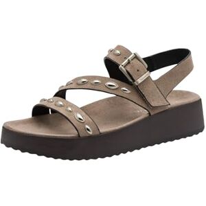 Tamaris Women Footbed Slide with Wedge heel beige 4 UK Tamaris Women Footbed Slide with Wedge heel beige 4 UK