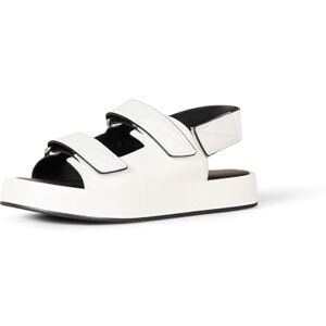 Amazon Essentials Women's Adjustable Triple Strap Flat Platform Sandal, White Faux Leather, 9 Amazon Essentials Women's Adjustable Triple Strap Flat Platform Sandal, White Faux Leather, 9