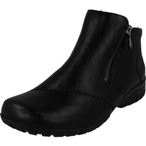 Rieker Ladies Dual Zip Fleece Lined Ankle Boots L4663-01 Black Synthetic UK Size 5 EU Size 38 US Size 7 Rieker Ladies Dual Zip Fleece Lined Ankle Boots L4663-01 Black Synthetic UK Size 5 EU Size 38 US Size 7