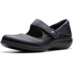 Clarks Women's Ashland Elayne Mary Jane Flat, Navy Tumbled, 6.5 UK Clarks Women's Ashland Elayne Mary Jane Flat, Navy Tumbled, 6.5 UK