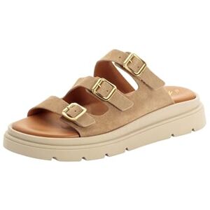 Tamaris Women's leather mules with wedge heel beige 8 UK Tamaris Women's leather mules with wedge heel beige 8 UK
