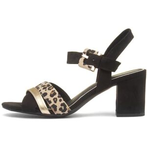 MARCO TOZZI Women's Sandal Soft Feel Me Footbed Vegan Soft Lining Chic, Black (Black/Leo), 5.5 UK MARCO TOZZI Women's Sandal Soft Feel Me Footbed Vegan Soft Lining Chic, Black (Black/Leo), 5.5 UK