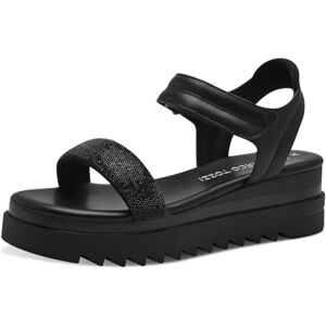 MARCO TOZZI Women's 2-28708-42 Wedge Sandal, BLACK COMB, 5.5 MARCO TOZZI Women's 2-28708-42 Wedge Sandal, BLACK COMB, 5.5