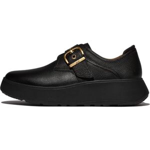 Fitflop F-Mode Stitch Tumbled-Leather Monk Strap Shoes Black Fitflop F-Mode Stitch Tumbled-Leather Monk Strap Shoes Black