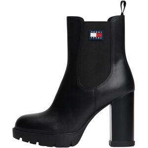 Tommy Jeans Women’s Leather Heeled Ankle Boots, Black (Black), 7 Tommy Jeans Women’s Leather Heeled Ankle Boots, Black (Black), 7