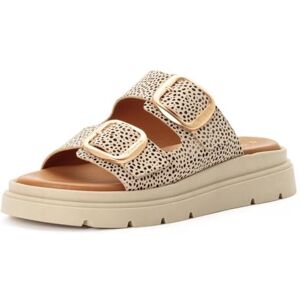 Tamaris Women's leather mules with wedge heel beige 8 UK Tamaris Women's leather mules with wedge heel beige 8 UK