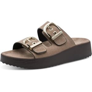 Tamaris Women Footbed Slide with Wedge heel beige 4 UK Tamaris Women Footbed Slide with Wedge heel beige 4 UK