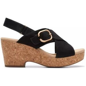 Clarks Women's Giselle Dove Wedge Sandal, Black Nubuck, 7 UK Clarks Women's Giselle Dove Wedge Sandal, Black Nubuck, 7 UK