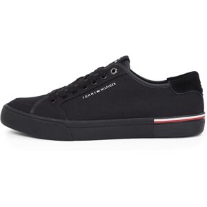 Tommy Hilfiger Men’s Core Corporate Canvas Low Top Vulcanised Trainers, Black (Black), 6.5 Tommy Hilfiger Men’s Core Corporate Canvas Low Top Vulcanised Trainers, Black (Black), 6.5