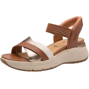 Tamaris Women's Comfort Wedge/Plat Sand Wedge Sandals, Cognac Comb, 5 UK Tamaris Women's Comfort Wedge/Plat Sand Wedge Sandals, Cognac Comb, 5 UK