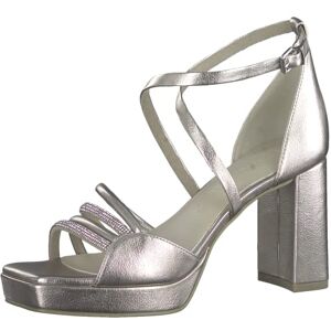 MARCO TOZZI Women's 2-2-28356-30 Heeled Sandals, Platinum Comb, 8 UK MARCO TOZZI Women's 2-2-28356-30 Heeled Sandals, Platinum Comb, 8 UK