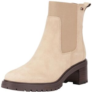 Tommy Hilfiger Women’s Flag Mid Heel Suede Chelsea Boots, Beige (Beige), 6 Tommy Hilfiger Women’s Flag Mid Heel Suede Chelsea Boots, Beige (Beige), 6