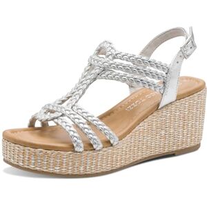 MARCO TOZZI women's wedge sandal soft Feel Me footbed soft lining summery, metallic (SILVER), 4.5 UK MARCO TOZZI women's wedge sandal soft Feel Me footbed soft lining summery, metallic (SILVER), 4.5 UK