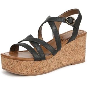 Blowfish Malibu Women's Aurora Wedge Sandal, Black Faux Leather, Medium Fit, UK 7 Blowfish Malibu Women's Aurora Wedge Sandal, Black Faux Leather, Medium Fit, UK 7