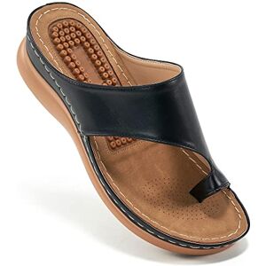 Aomigoct Wedges Shoes for Women Sandals with Arch Support Comfortable Cushion FootBed Orthopedic Sandals Women Flip Flops Dressy Summer Walking Wedge Shoes, Black, 7 UK Aomigoct Wedges Shoes for Women Sandals with Arch Support Comfortable Cushion FootBed Orthopedic Sandals Women Flip Flops Dressy Summer Walking Wedge Shoes, Black, 7 UK