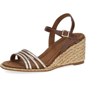 CAPRICE Women's Wedge-Heel Sandals with Adjustable Strap Summer, Brown (Cognac/Gold), 6.5 UK CAPRICE Women's Wedge-Heel Sandals with Adjustable Strap Summer, Brown (Cognac/Gold), 6.5 UK