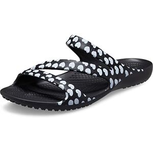 Crocs Kadee II Heart Print Sandal W Blk/WHI, 2 UK Crocs Kadee II Heart Print Sandal W Blk/WHI, 2 UK