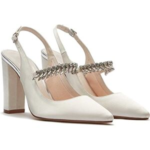 Rainbow Club Sparkly Slingback Wedding Shoes, Pointed Toe, Block Heel, 4 Ivory Rainbow Club Sparkly Slingback Wedding Shoes, Pointed Toe, Block Heel, 4 Ivory