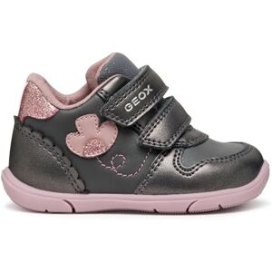 Geox Baby B ZAPITO Girl First Walker Shoe, DK Grey/Rose, 5 UK Child Geox Baby B ZAPITO Girl First Walker Shoe, DK Grey/Rose, 5 UK Child