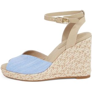 Tommy Hilfiger Women’s Chambray Wedge Espadrilles with Ankle Strap, Blue (Blue Spell), 4 Tommy Hilfiger Women’s Chambray Wedge Espadrilles with Ankle Strap, Blue (Blue Spell), 4