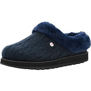 Skechers Women's Keepsakes Ice Angel Slippers, Navy/Blue Cable Knit Sweater/Faux Fur Trim, 4 UK Skechers Women's Keepsakes Ice Angel Slippers, Navy/Blue Cable Knit Sweater/Faux Fur Trim, 4 UK