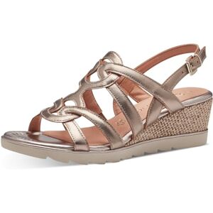 MARCO TOZZI Women's 2-28702-42 Wedge Sandal, Metallic Rose, 4 MARCO TOZZI Women's 2-28702-42 Wedge Sandal, Metallic Rose, 4
