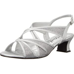 Easy Street Women's Tristen Heeled Sandal, Silver-Glitter, 7 UK Easy Street Women's Tristen Heeled Sandal, Silver-Glitter, 7 UK