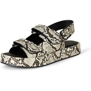 Amazon Essentials Women's Adjustable Triple Strap Flat Platform Sandal, Multi Faux Snake Skin, 8 UK Amazon Essentials Women's Adjustable Triple Strap Flat Platform Sandal, Multi Faux Snake Skin, 8 UK