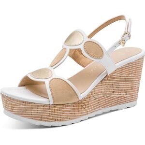 MARCO TOZZI women's wedge sandal soft Feel Me footbed soft lining fashionable, white (WHITE COMB), 7 UK MARCO TOZZI women's wedge sandal soft Feel Me footbed soft lining fashionable, white (WHITE COMB), 7 UK