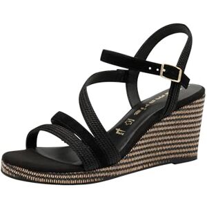 Tamaris Women's Wedge Heel Sandals, Black, 6 UK Tamaris Women's Wedge Heel Sandals, Black, 6 UK