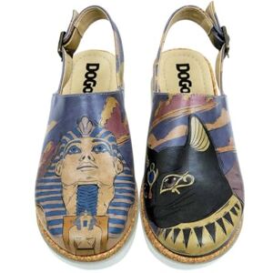 DOGO Women's Vegan Leather Purple Wedge Sandals Ancient Egypt Pattern, Multicolored, 6 UK DOGO Women's Vegan Leather Purple Wedge Sandals Ancient Egypt Pattern, Multicolored, 6 UK