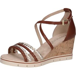 CAPRICE Women's Wedge-Heel Sandals with Adjustable Strap Summer, Brown (Cognac/Gold), 6 UK CAPRICE Women's Wedge-Heel Sandals with Adjustable Strap Summer, Brown (Cognac/Gold), 6 UK