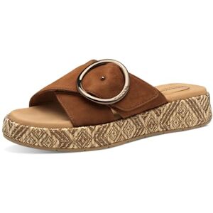 Tamaris Comfort Women’s Leather Mules with Velcro, Cognac, 8 UK Tamaris Comfort Women’s Leather Mules with Velcro, Cognac, 8 UK