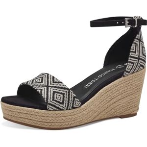 MARCO TOZZI Women's 2-28030-42 Wedge Sandal, BLACK COMB, 7.5 MARCO TOZZI Women's 2-28030-42 Wedge Sandal, BLACK COMB, 7.5