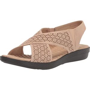 Easy Street Women's Claudia Wedge Sandal, Sand, 6.5 Wide Easy Street Women's Claudia Wedge Sandal, Sand, 6.5 Wide