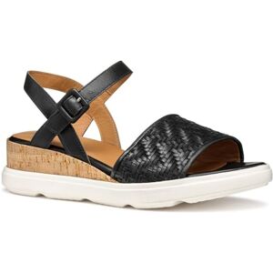 Geox Women's D PISA B Wedge Sandal, Black, 4 UK Geox Women's D PISA B Wedge Sandal, Black, 4 UK
