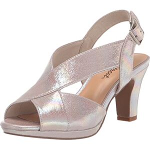 Easy Street Women's Christy Heeled Sandal, Natural Iridescent, 7 UK Easy Street Women's Christy Heeled Sandal, Natural Iridescent, 7 UK