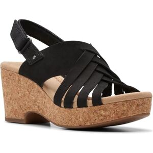 Clarks Women's Giselle Ivy Wedge Sandal, Black Nubuck, 6.5 Clarks Women's Giselle Ivy Wedge Sandal, Black Nubuck, 6.5