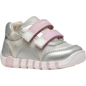 Geox Baby Girl B IUPIDOO Girl A Trainers, Silver/Pink, 18 EU Geox Baby Girl B IUPIDOO Girl A Trainers, Silver/Pink, 18 EU