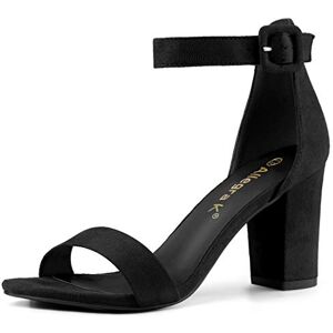 Allegra K Women's Open Toe Ankle Buckle Strap Block High Heel Black Sandals 6 M US Allegra K Women's Open Toe Ankle Buckle Strap Block High Heel Black Sandals 6 M US
